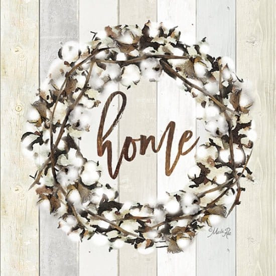 Penny Lane Publishing Home Cotton Wreath By Marla Rae Art Print - 12 X 12
