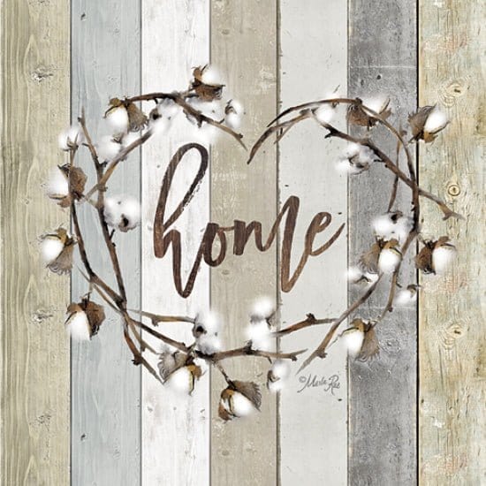 Penny Lane Publishing Home Cotton Wreath By Marla Rae Art Print - 12 X 12