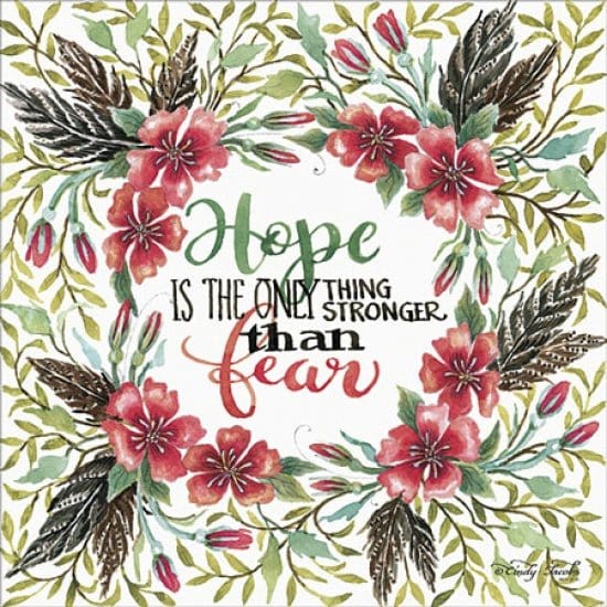 Hope Is Stronger Than Fear By Cindy Jacobs Art Print - 12 X 12-Penny Lane Publishing-The Village Merchant