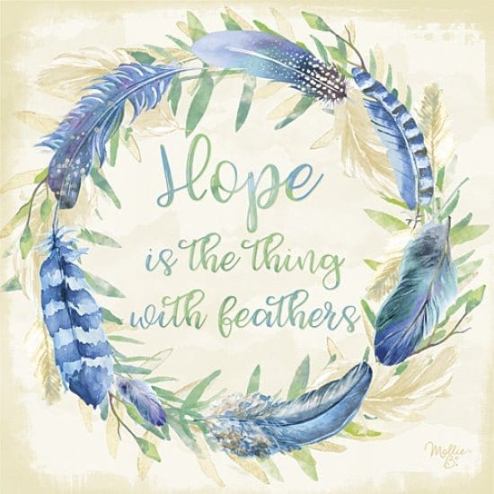 Hope Is The Thing With Feathers By Mollie B Right Art Print - 12 X 12-Penny Lane Publishing-The Village Merchant