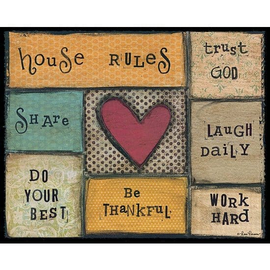 Penny Lane Publishing House Rules By Lisa Larson Art Print - 16 X 20