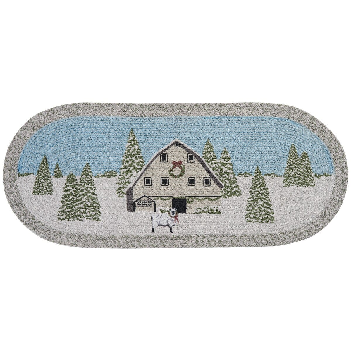 Humble Beginnings Braided & Printed Table Runner 36" Long