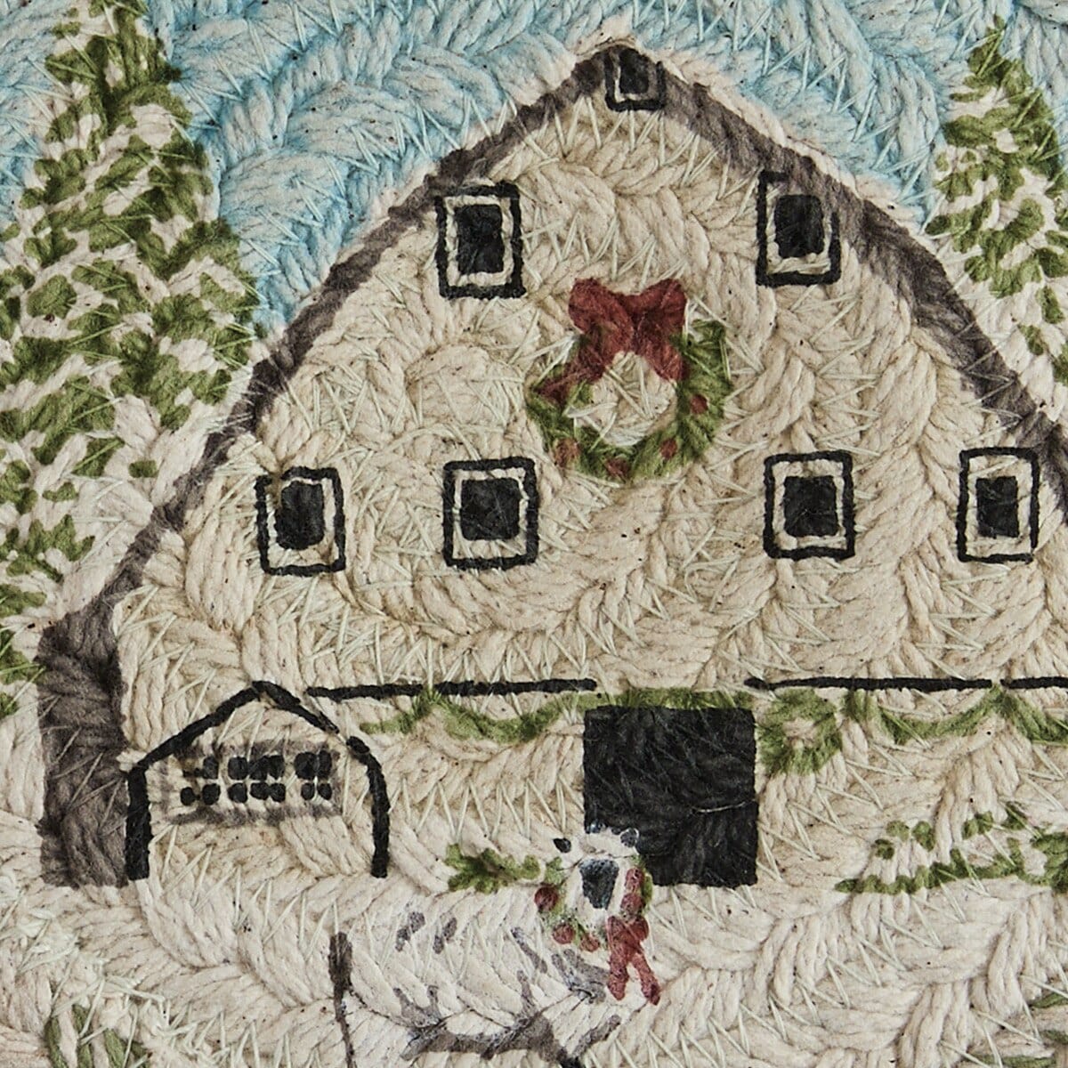 Humble Beginnings Braided & Printed Trivet 8" Diameter Round Set of 2