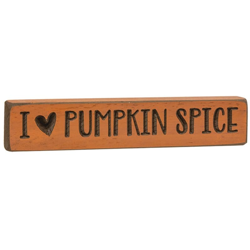 I Love Pumpkin Spice Sign - Engraved Wood 9&quot; Long-Craft Wholesalers-The Village Merchant