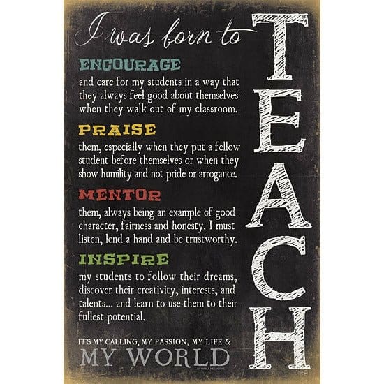 I Was Born To Teach By Marla Rae Art Print - 12 X 18-Penny Lane Publishing-The Village Merchant