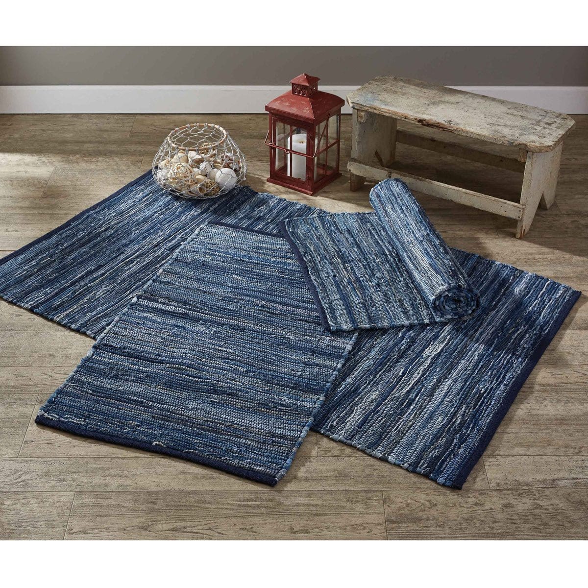 Indigo Chindi rug 24" x 72" Runner-Park Designs-The Village Merchant