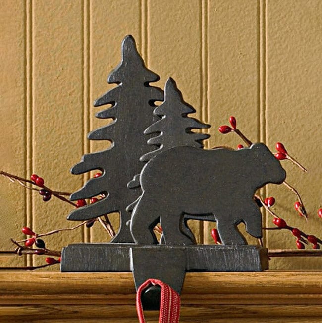 Iron Bear &amp; Tree Stocking Holder