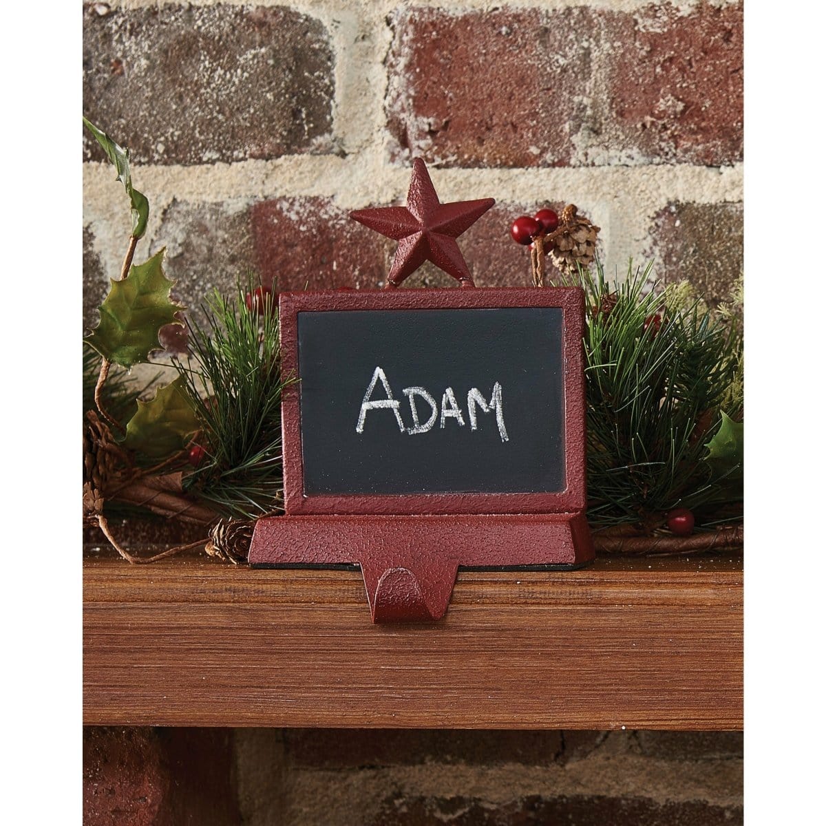 Iron Chalkboard In Red Stocking Holder-Park Designs-The Village Merchant