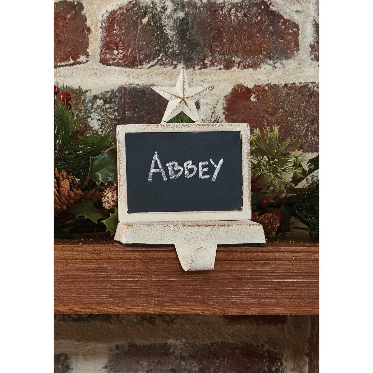 Iron Chalkboard In White Stocking Holder-Park Designs-The Village Merchant