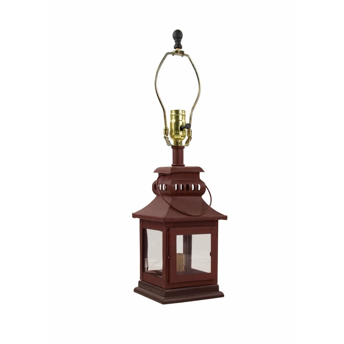 Iron Lantern In Red Table Lamp-Park Designs-The Village Merchant