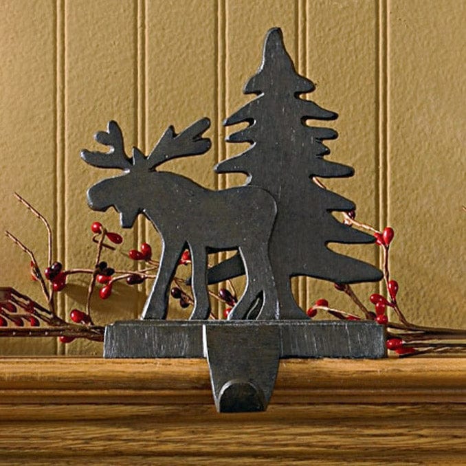 Iron Moose &amp; Tree Stocking Holder