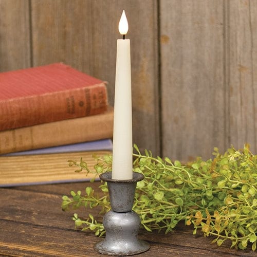 Ivory Realistic LED Battery Candle Light Taper 7.75&quot; W/ Timer