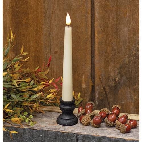 Ivory Realistic LED Battery Candle Light Taper 7.75&quot; W/ Timer