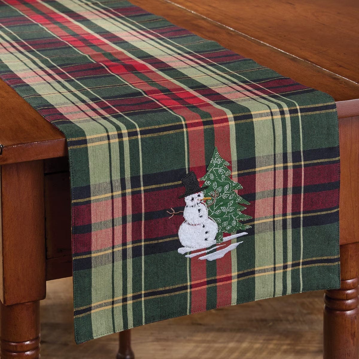 Jack Frost Plaid Table Runner 54'' Long