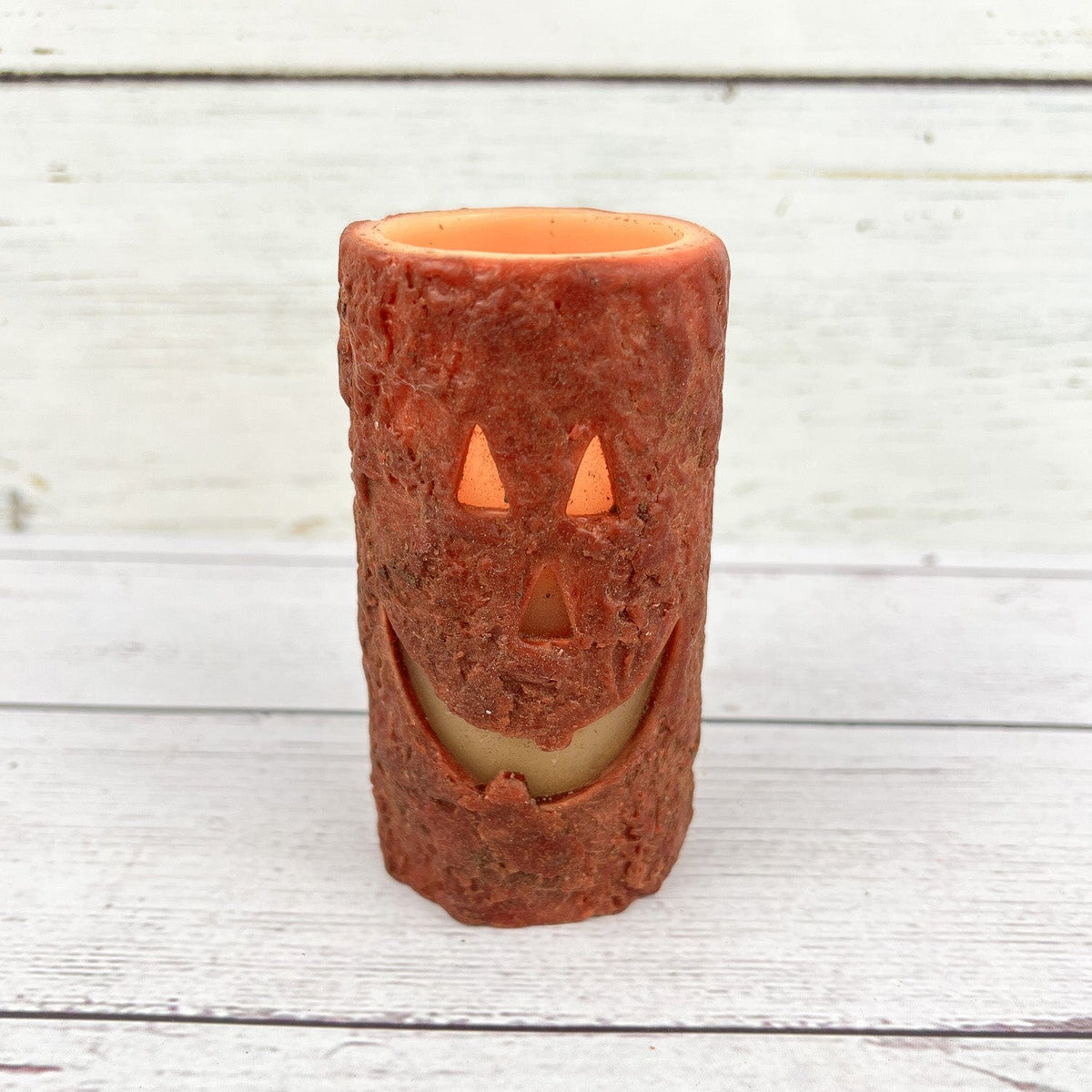 Jack-O-Lantern LED Battery Candle Light Votive 4&quot; High x 2&quot; Diameter