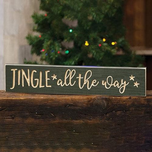 Jingle All The Way Sign - Engraved Wood 18&quot; Long