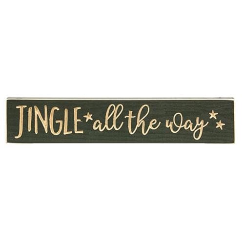 Jingle All The Way Sign - Engraved Wood 18&quot; Long