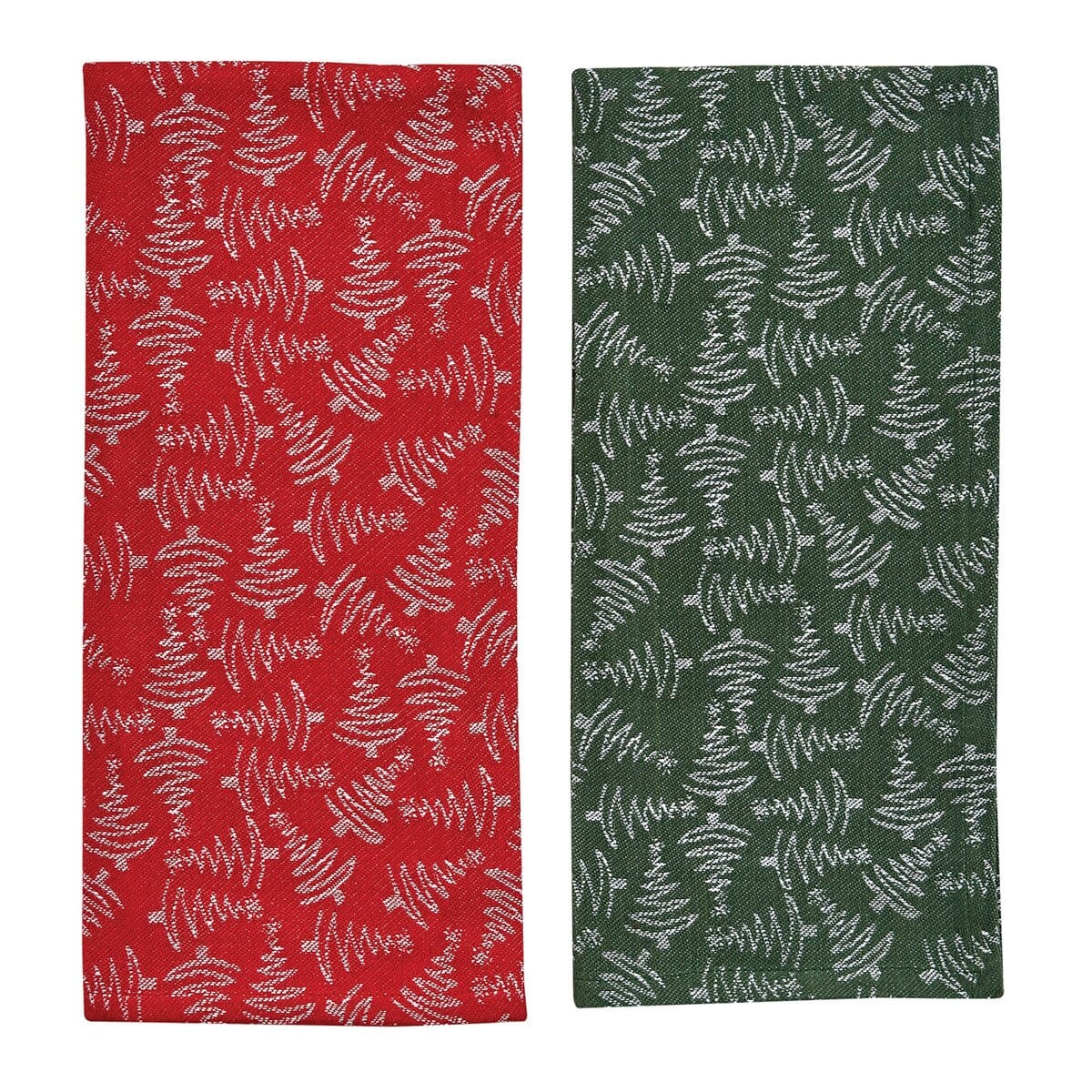 Jingle Jangle Jacquard Trees Decorative Towel Set of 2