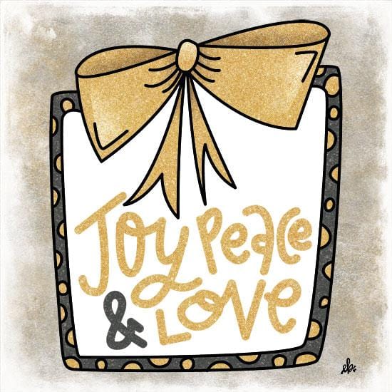 Penny Lane Publishing Joy, Peace & Love Present By Erin Barrett Art Print - 12 X 12
