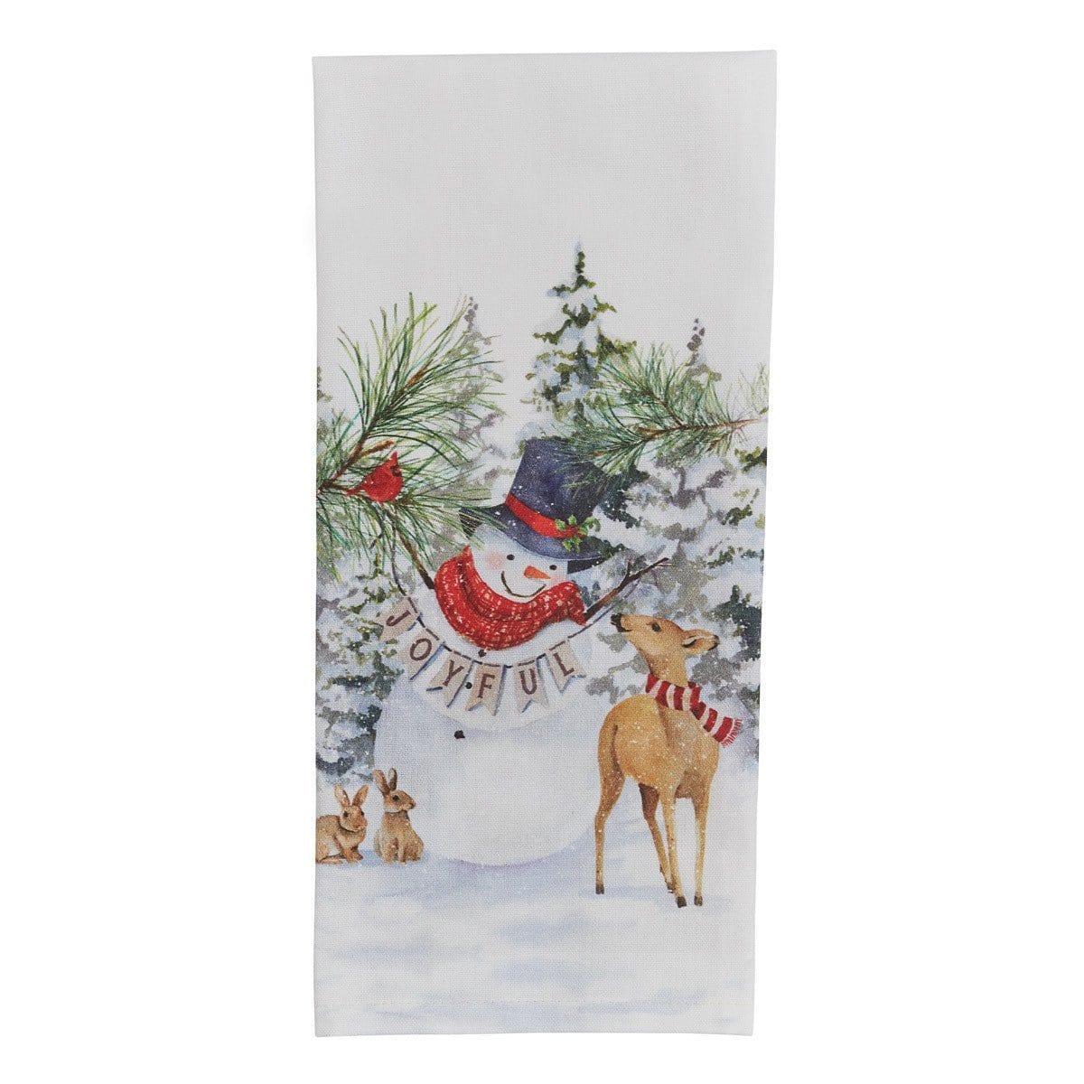 Joyful Snowman With Animal Friends Decorative Towel-Park Designs-The Village Merchant