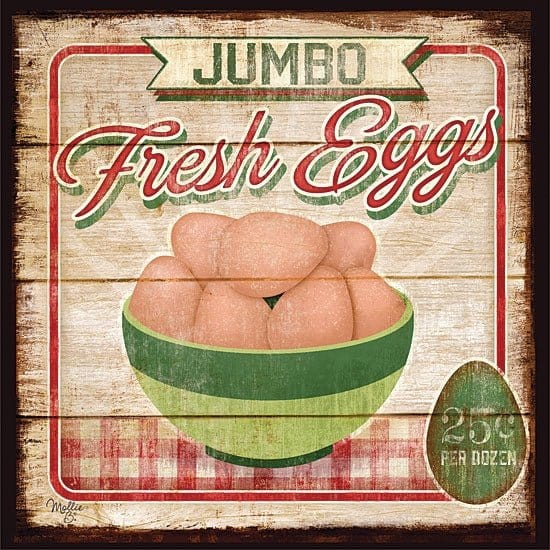 Jumbo Fresh Eggs By Mollie B Right Art Print - 12 X 12-Penny Lane Publishing-The Village Merchant