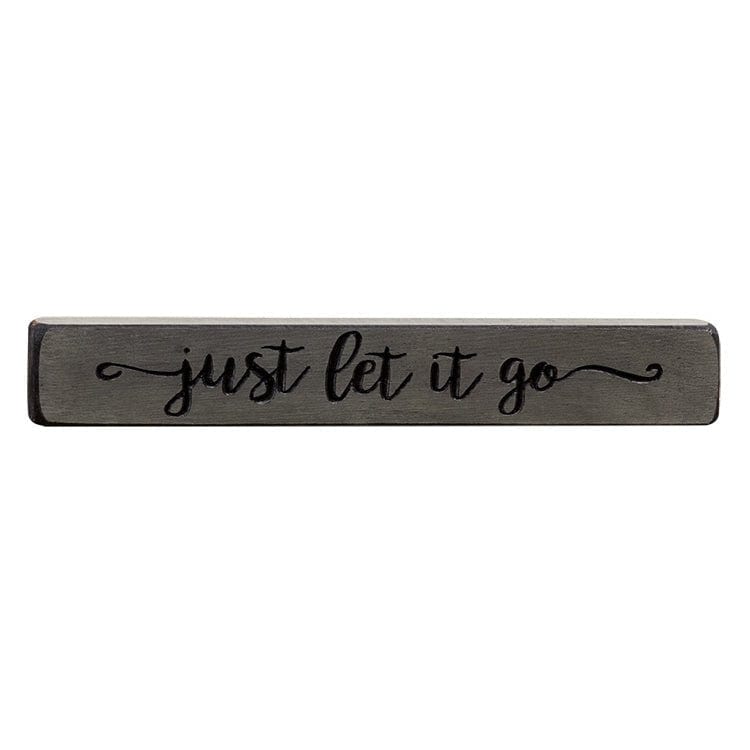 Just Let It Go Sign - Engraved Wood 12&quot; Long-Craft Wholesalers-The Village Merchant