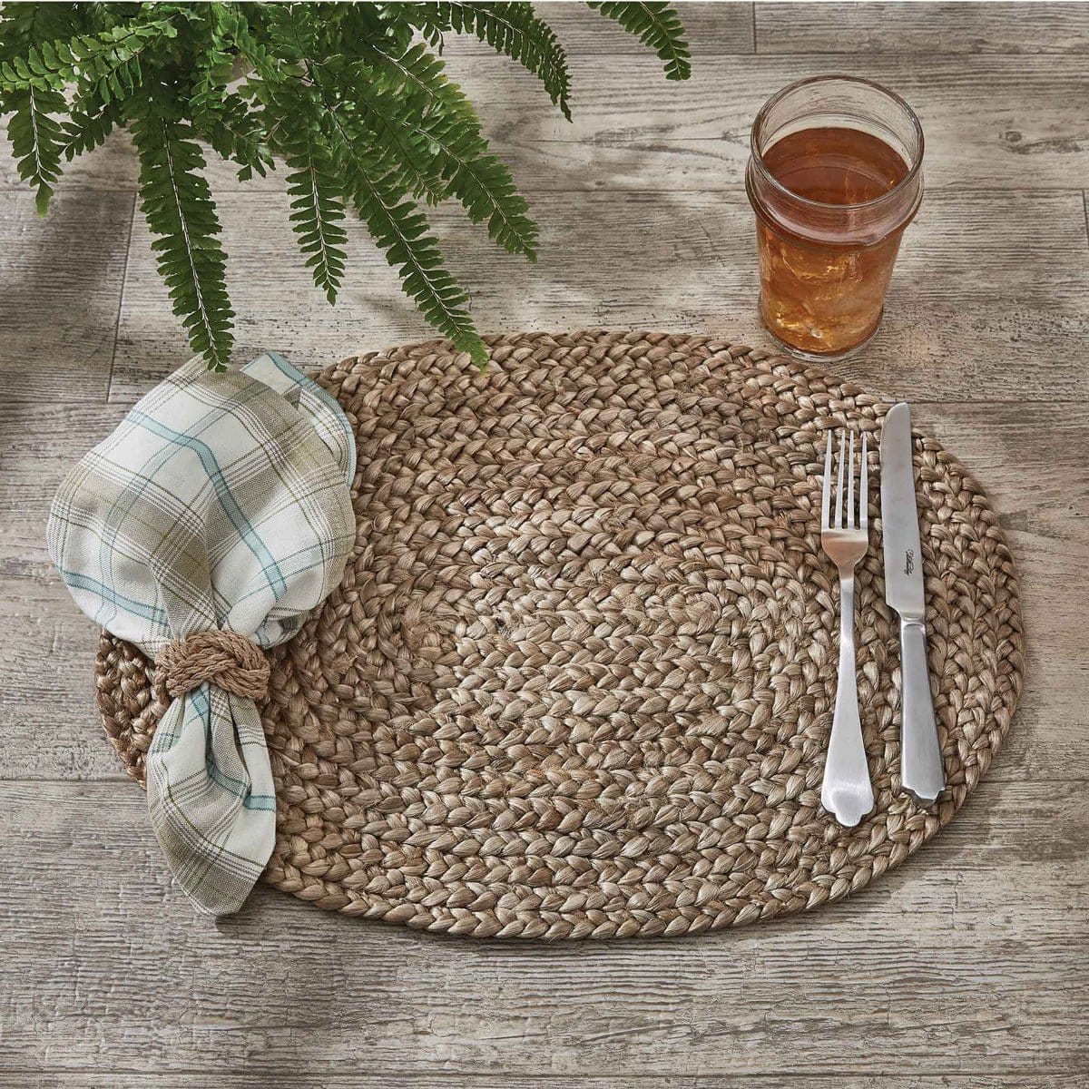 Jute Braided Placemat oval-Park Designs-The Village Merchant