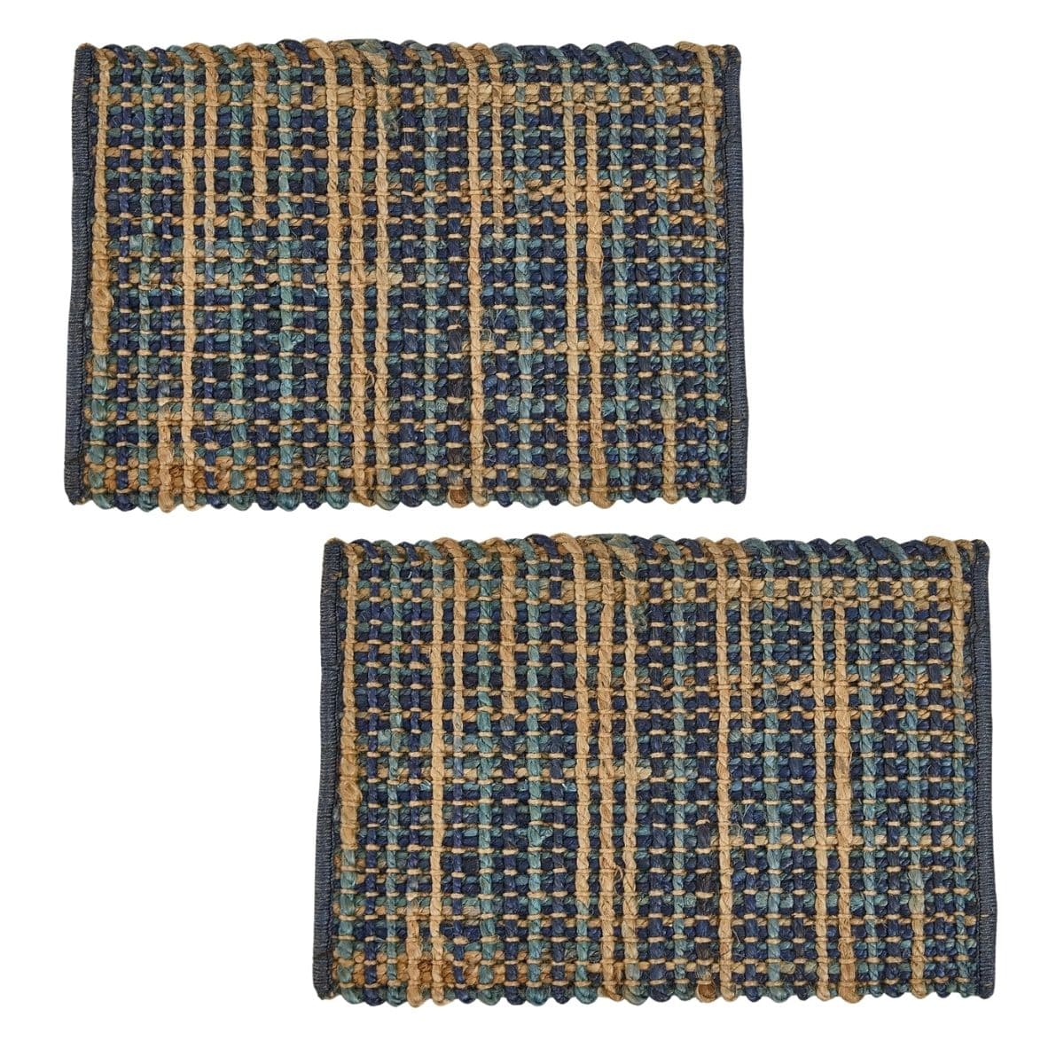 Park Designs Placemat Kaleidoscope in Blue Woven Placemat Rectangle Set of 2