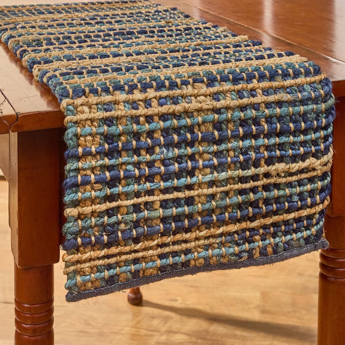Park Designs Table Runner Kaleidoscope in Blue Woven Table Runner 36" Long