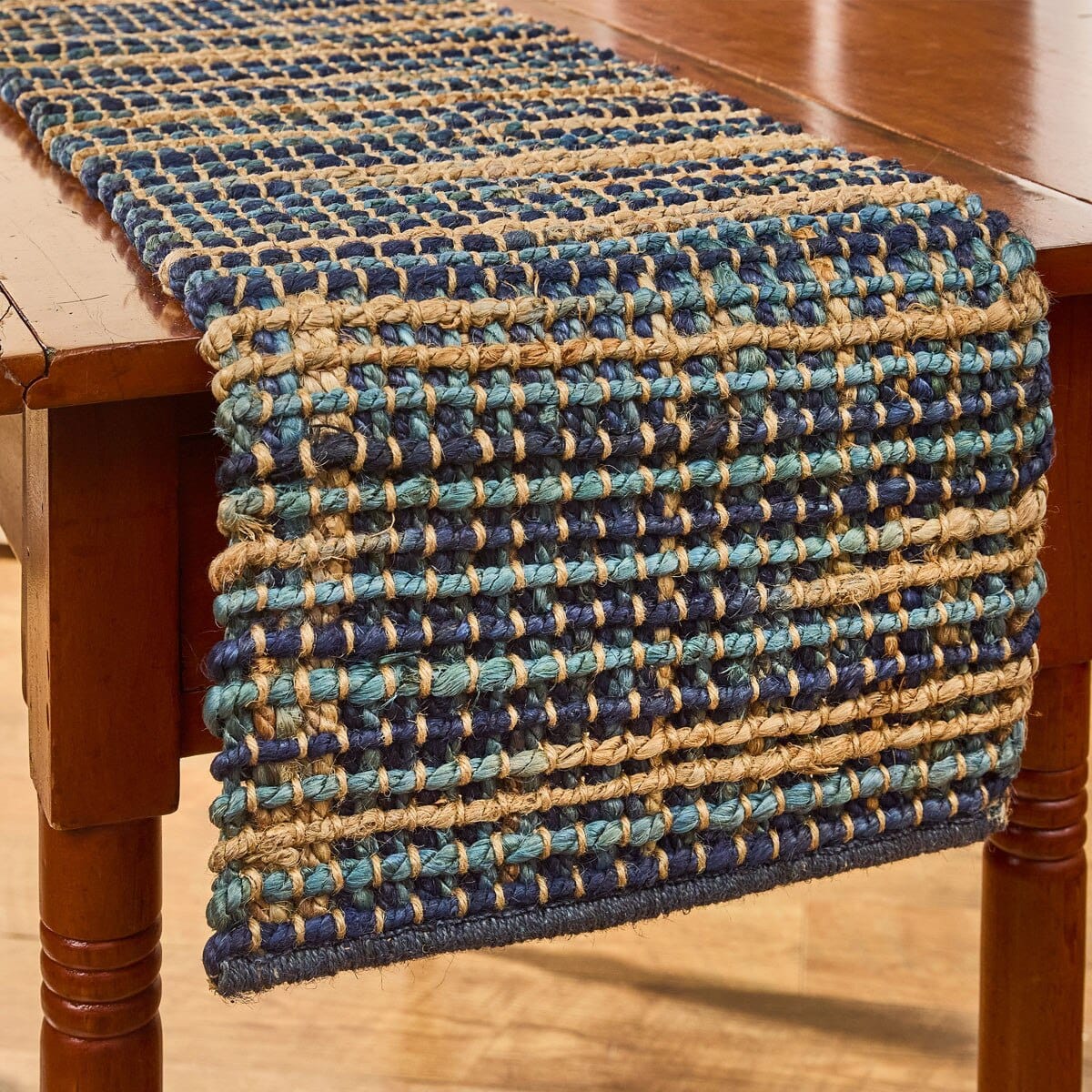 Park Designs Table Runner Kaleidoscope in Blue Woven Table Runner 54'' Long