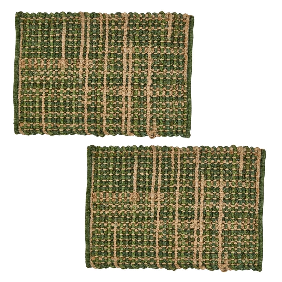 Park Designs Placemat Kaleidoscope in Green Woven Placemat Rectangle Set of 2