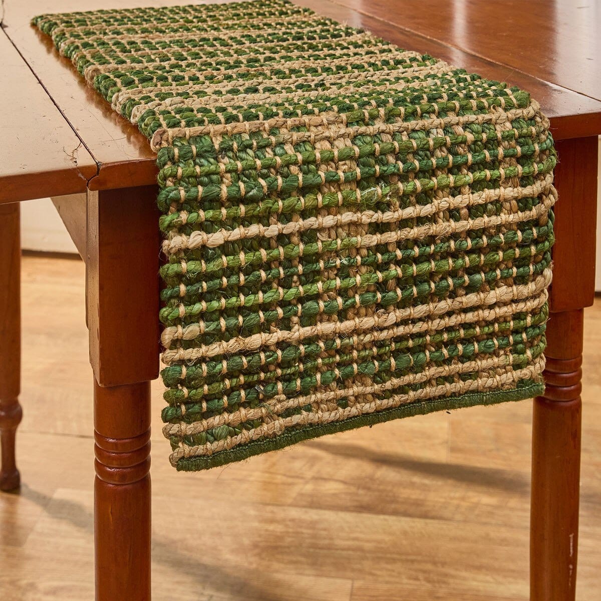 Park Designs Table Runner Kaleidoscope in Green Woven Table Runner 36" Long