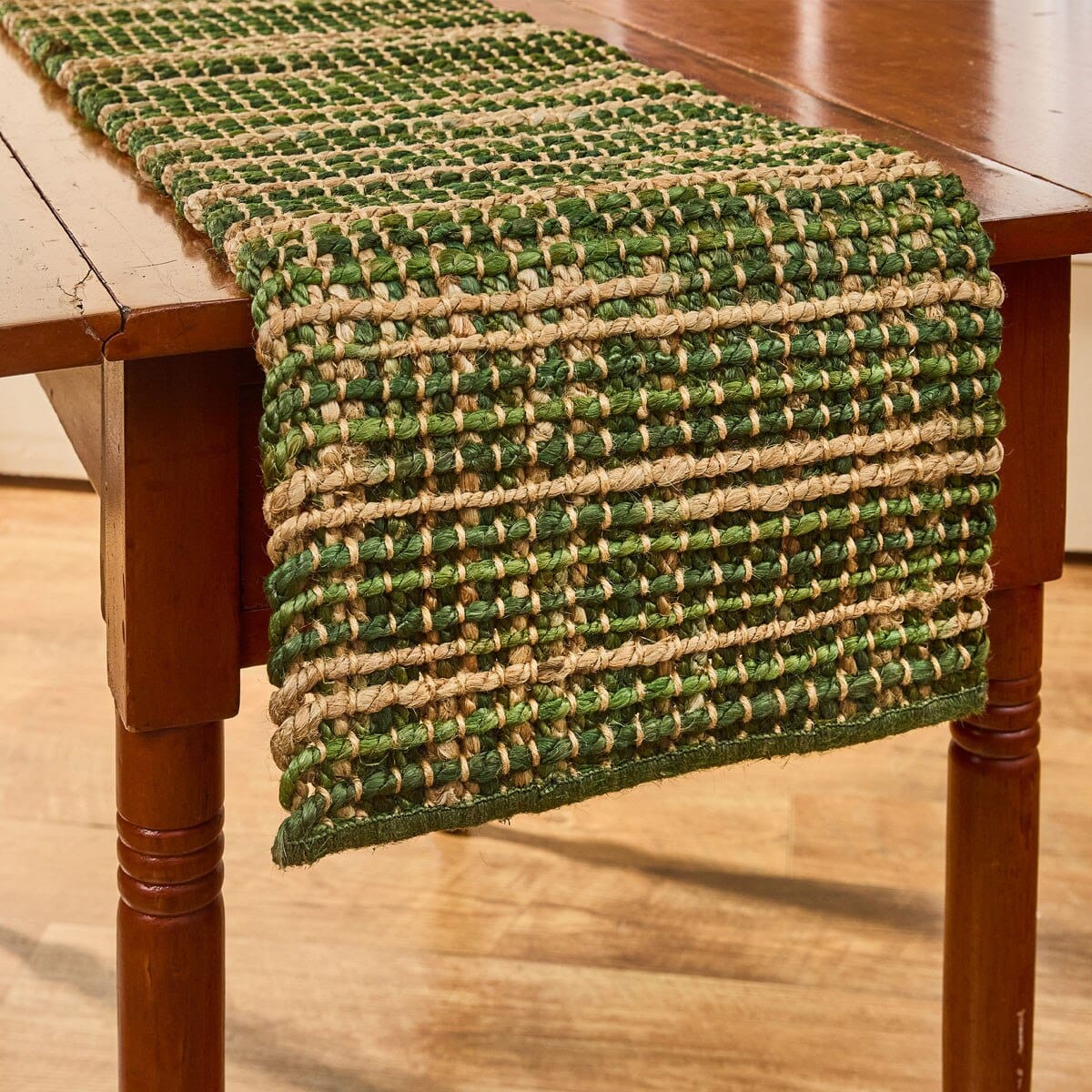 Park Designs Table Runner Kaleidoscope in Green Woven Table Runner 54'' Long