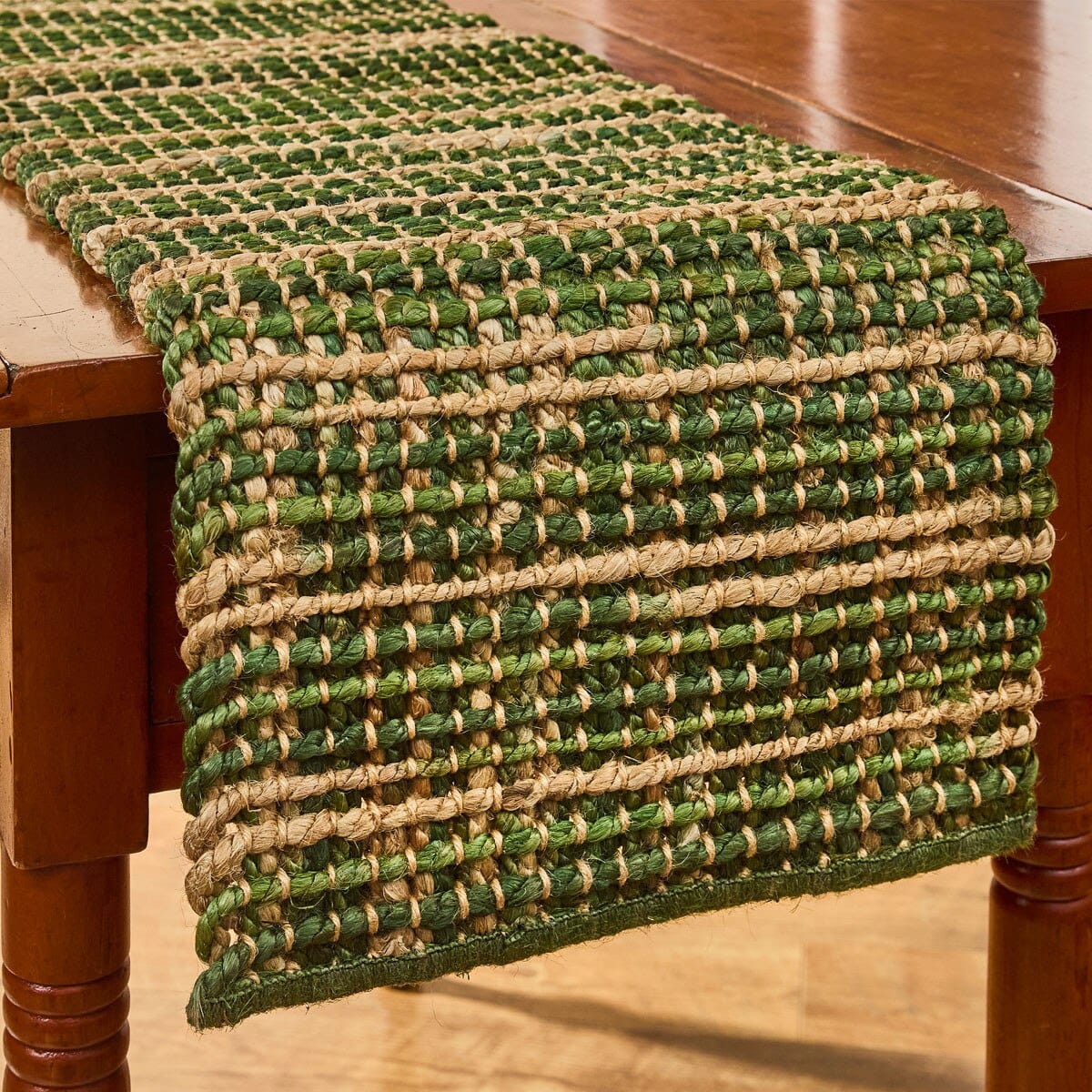 Park Designs Table Runner Kaleidoscope in Green Woven Table Runner 54'' Long