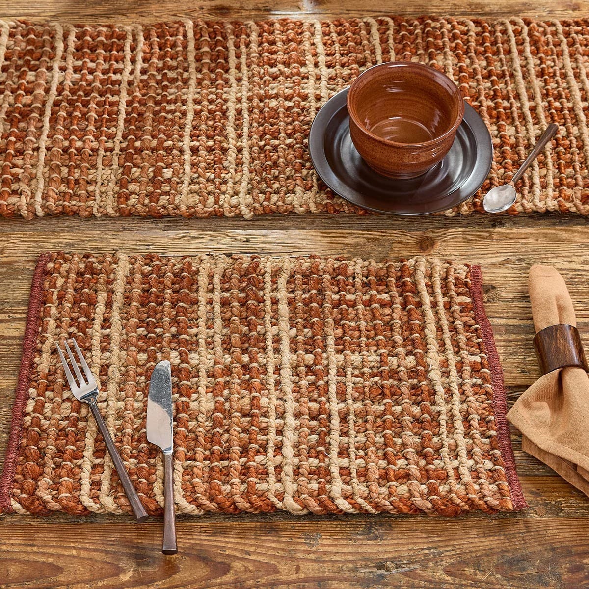 Park Designs Placemat Kaleidoscope in Terra Woven Placemat Rectangle Set of 2