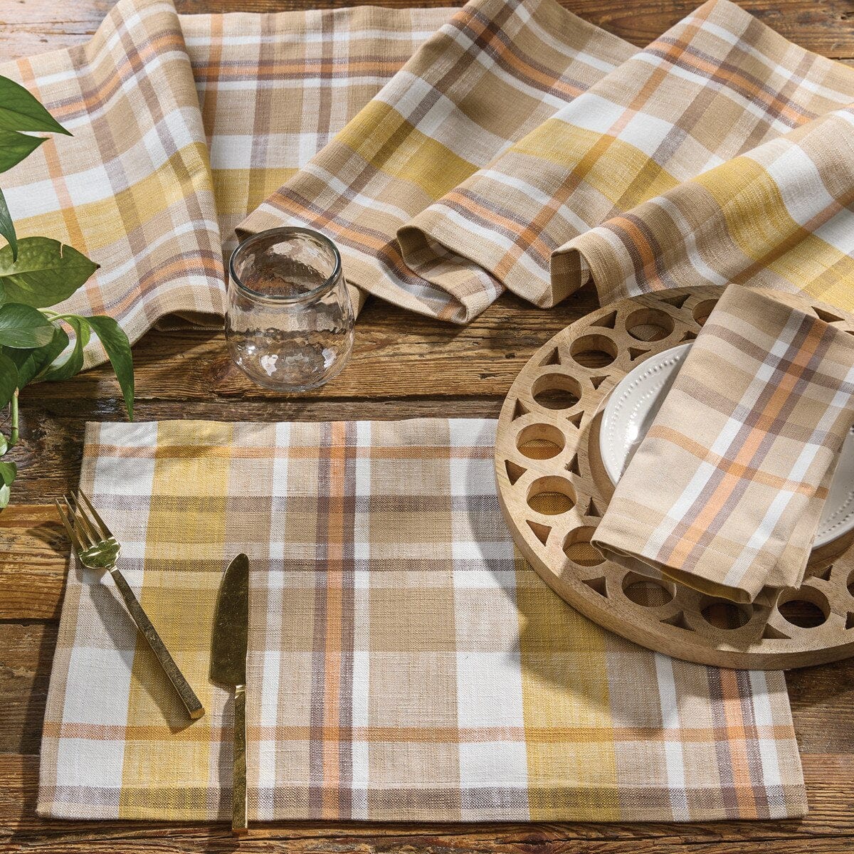 Keaton Plaid Table Runner 54'' Long