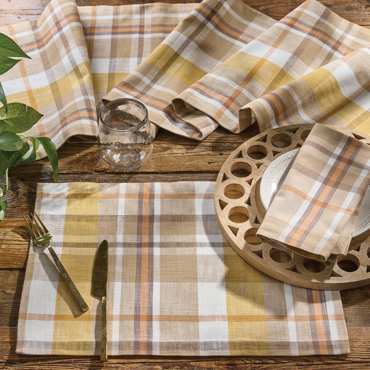 Keaton Plaid Table Runner 72" Long