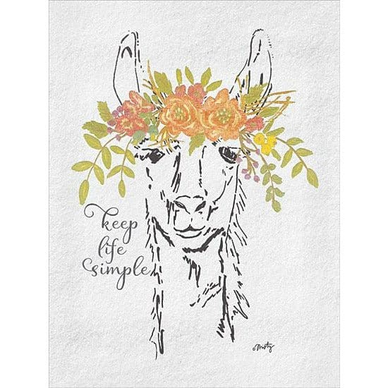 Penny Lane Publishing Keep It Simple Llama By Misty Michelle Art Print - 12 X 16