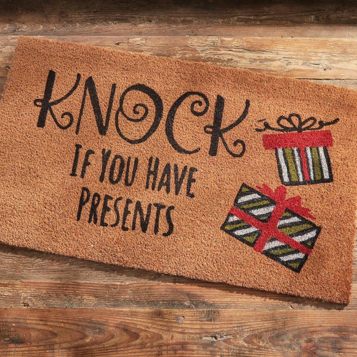 Knock If You Have Presents Doormat Rectangle-Park Designs-The Village Merchant