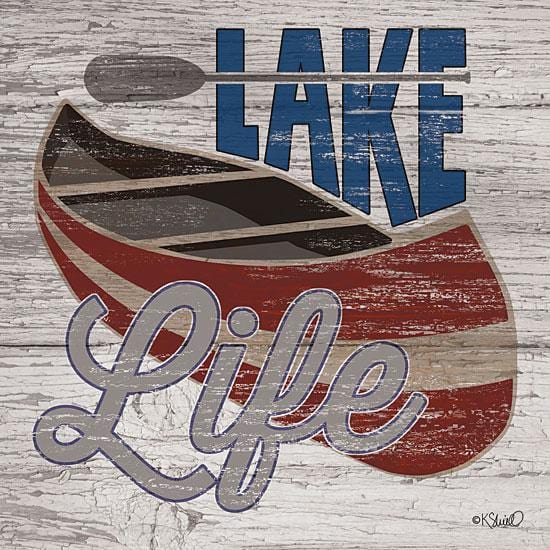 Penny Lane Publishing Lake Life Canoe By Kate Sherrill Art Print - 12 X 12
