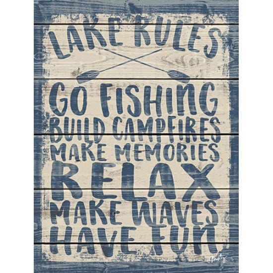 Penny Lane Publishing Lake Rules By Misty Michelle Art Print - 12 X 16