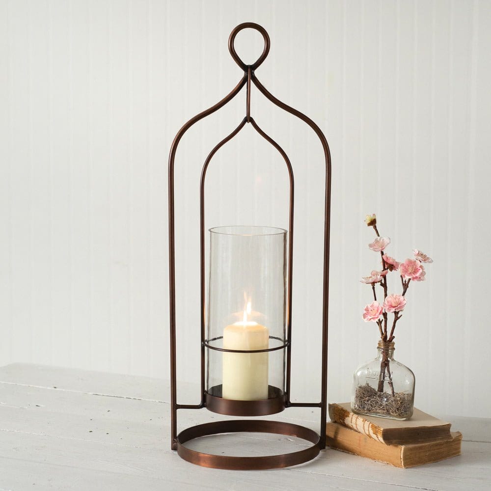 Large Salvatore Lantern For Pillar Candles - Metal & Glass-CTW Home-The Village Merchant