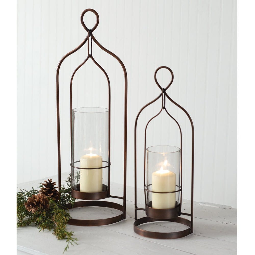 Large Salvatore Lantern For Pillar Candles - Metal & Glass-CTW Home-The Village Merchant