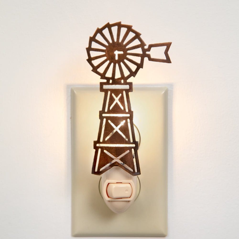 Laser Cut Metal Farmhouse Windmill Night Light-CTW Home-The Village Merchant