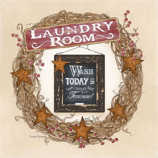 Laundry Room Wreath By Linda Spivey Art Print - 12 X 12-Penny Lane Publishing-The Village Merchant