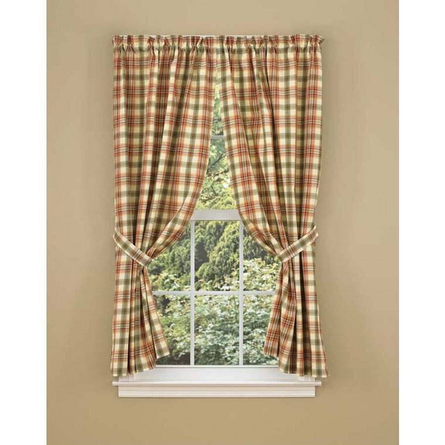 Lemon Pepper Panel Pair With Tie Backs 63" Long Lined-Park Designs-The Village Merchant