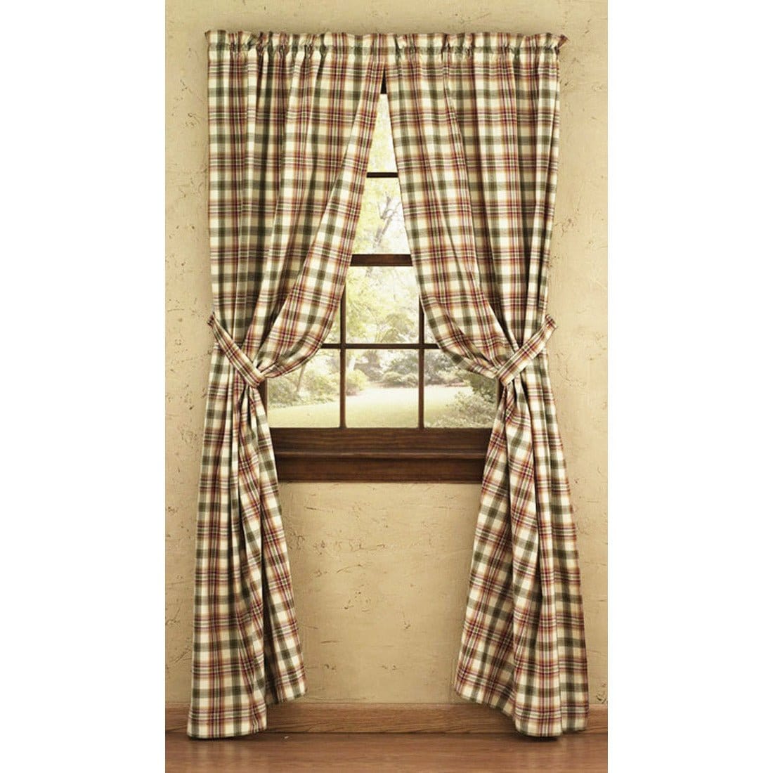 Lemon Pepper Panel Pair With Tie Backs 84&quot; Long Lined-Park Designs-The Village Merchant