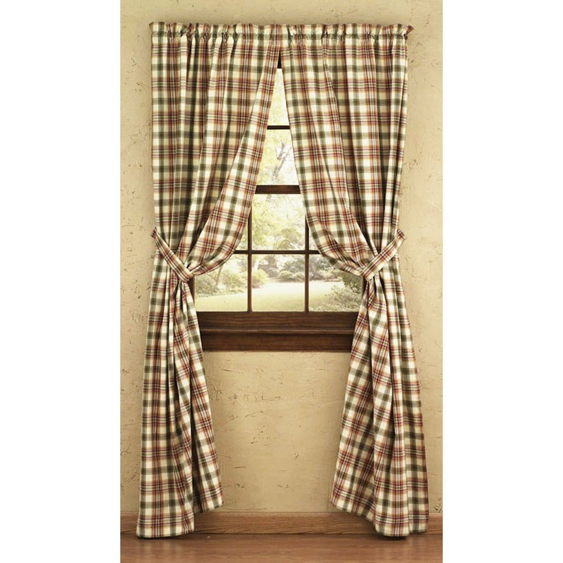 Lemon Pepper Panel Pair With Tie Backs 84" Long Lined-Park Designs-The Village Merchant