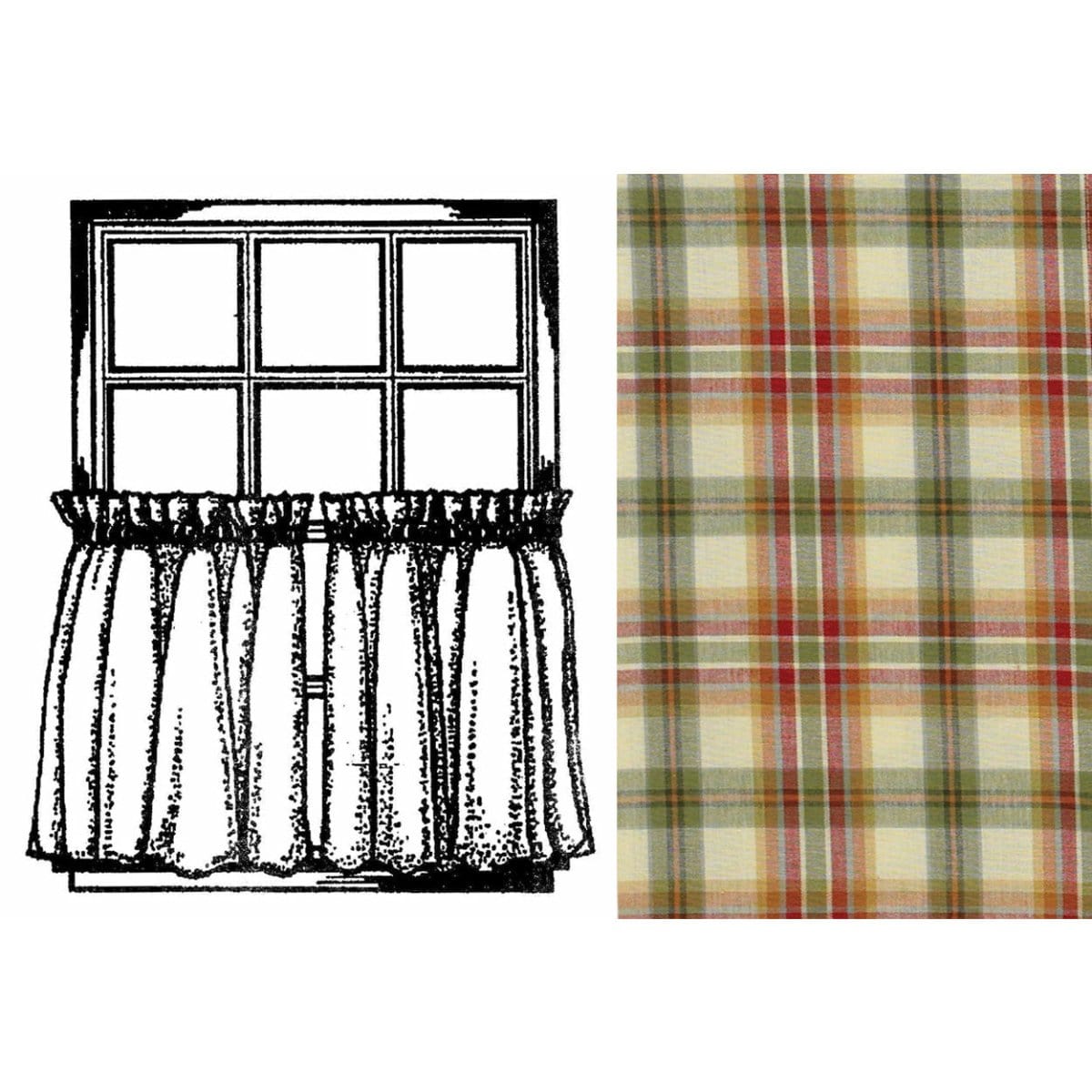 Lemon Pepper Tier Pair 36" Long Unlined-Park Designs-The Village Merchant