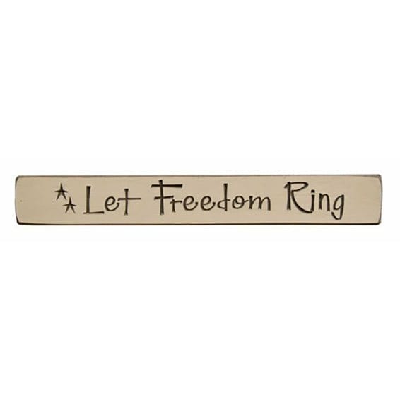 Let Freedom Ring Sign - Engraved Wood 12" Long-Craft Wholesalers-The Village Merchant